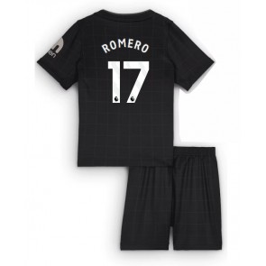Tottenham Hotspur Cristian Romero #17 Udebanetrøje Børn 2025-26 Kortærmet (+ Korte bukser)